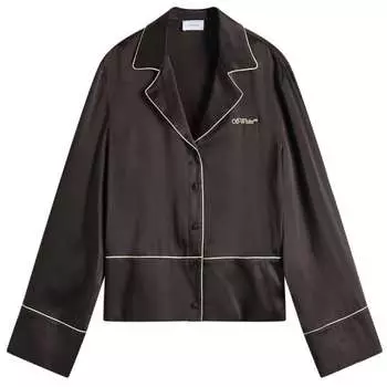 Сатиновая пижамная рубашка Off-White, бежевый