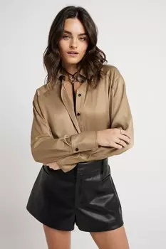 Сатиновая рубашка большого размера River Island, зеленый