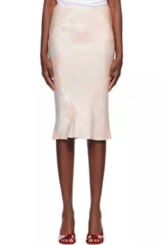 Сатиновая юбка миди Dries Van Noten, розовый