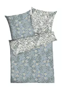 Сатиновое двустороннее постельное белье Цветы Kaeppel, цвет Gesamt Breite Hellblau
