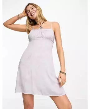 Сатиновое летнее платье мини с кружевной отделкой COLLUSION