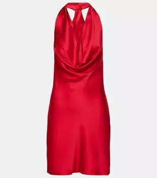 Сатиновое мини-платье Norma Kamali, Tiger Red