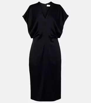 Сатиновое платье миди Stella McCartney, черный