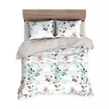 Сатиновое постельное белье Dream Sleep премиум Kingston aqua 200х220 см + 2х 80х80 см Traumschlaf