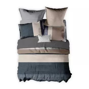 Сатиновое постельное белье Dream Sleep премиум Newport серый 135х200 см + 80х80 см Traumschlaf