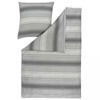 Сатиновое постельное белье Estella Mako Atelier Kiran серый 155х220+80х80