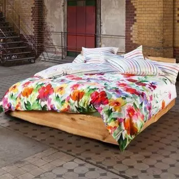 Сатиновое постельное белье Estella Mako 3-х пододеяльник 200 х 220 см + 2 наволочки 80 х 80 см Импульс акварель многоцветный