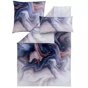 Сатиновое постельное белье Estella Mako Atelier Cedric серый 155х220+80х80+40х80