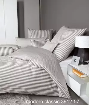 Сатиновое постельное белье Janine Design Mako модернклассика 3912 цвет вулкан размер 240х220+2х80х80 см Original Janine