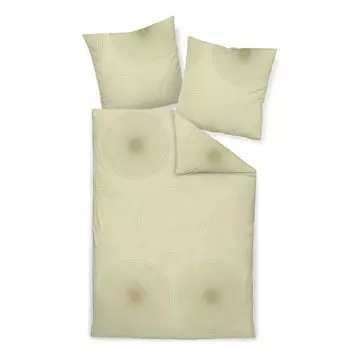 Сатиновое постельное белье Janine Mako Milano 45086-06 светло-оливковое золото 135х200 см+80х80 см Original Janine