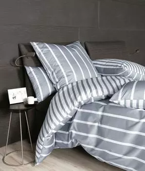 Сатиновое постельное белье Janine Mako, современная классическая наволочка, одинарная, 80х80 см, платина Original Janine