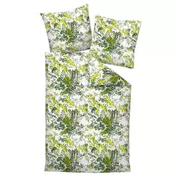 Сатиновое постельное белье Janine Mako Milano 45069-06 Green Oasis 155х220+80х80 Original Janine