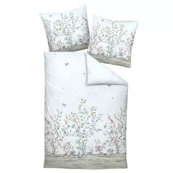 Сатиновое постельное белье Janine Mako Milano 45067-02 минерально-синий нефритовый сенсорный 135x200+80x80 Original Janine