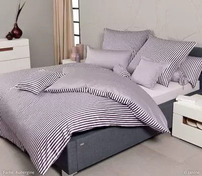 Сатиновое постельное белье Janine Mako MODERNCLASSIC 3912, капучино 155 х 220 + 80 х 80 см Original Janine