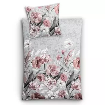 Сатиновое постельное белье Kleine Wolke Hanako, 135x1x200 см цвет silbergrau