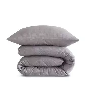 Сатиновое постельное белье, комплект постельного белья, пододеяльник, наволочка на молнии, размер 135 х 200 см, цвет US-531 СЕРЫЙ Eftelia Textile GmbH