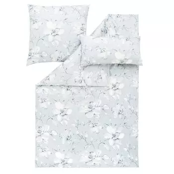 Сатиновое постельное белье премиум-класса Estella Swiss Exquisit Isadora Silver 135х200+80х80+40х80