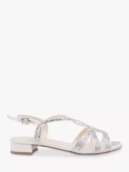 Сатиновые босоножки на низком каблуке Paradox London Wynter, цвет слоновой кости