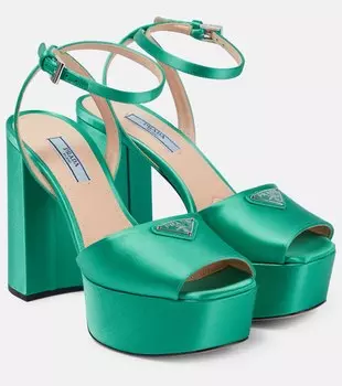 Сатиновые босоножки на платформе Prada, Assenzio