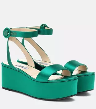 Сатиновые босоножки на платформе Prada, Mango