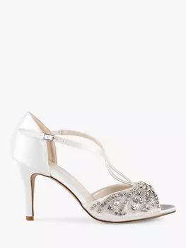 Сатиновые босоножки Paradox London Elin на высоком каблуке с открытым носком, цвет слоновой кости