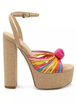 Сатиновые сандалии на платформе Valerie 140MM с узлом Larroud, разноцветный