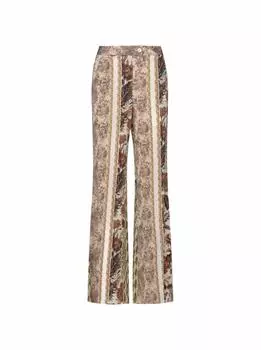 Сатиновые широкие брюки с принтом Erika Cavallini