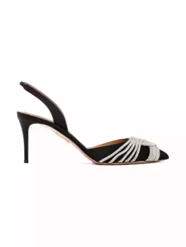Сатиновые слингбэки Gatsby Aquazzura, черный