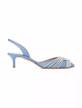 Сатиновые слингбэки Gatsby Aquazzura, синий