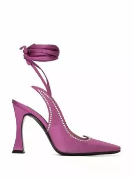 Сатиновые слингбэки со стразами Les Petits Joueurs