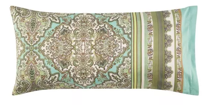 Сатиновый чехол Bassetti Mako одинарный MARECHIARO цвет V1 ФИСТАШКО-ЗЕЛЕНЫЙ размер 40x80