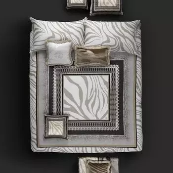 Сатиновый каркас постельного белья Roberto Cavalli Mako зебра бежевый 135x200 см + 80x80 см
