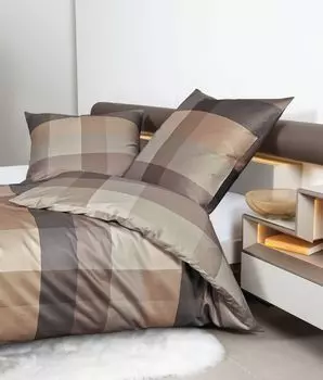 Сатиновый комплект постельного белья Janine Design Mako Design moment 98084 цвет карамель орех-07 размер 200х220+2х80х80 см Original Janine