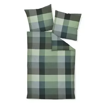 Сатиновый комплект постельного белья Janine Design Mako Design moment 98084 цвет зеленый синий-06 размер 200х220+2х80х80 см Original Janine