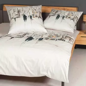 Сатиновый комплект постельного белья Janine Design Mako модерн арт S 42113 цвет натуральный-07 размер 135х200+80х80см Original Janine