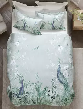 Сатиновый комплект постельного белья Raine Peacock с вышивкой Marks & Spencer