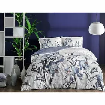 Сатиновый комплект постельного белья Sarina 200х220см фиолетовый Morhane