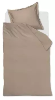 Сатиновый однотонный комплект постельного белья серо-коричневый, размер: 135 х 200 см Beddinghouse