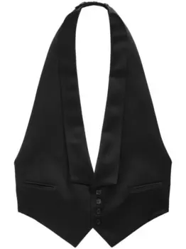 Сатиновый жилет Ralph Lauren Purple Label, черный