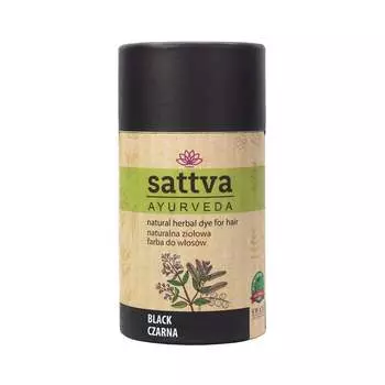 Sattva, Ayurveda, краска для волос, 01 Black Black, 150 г