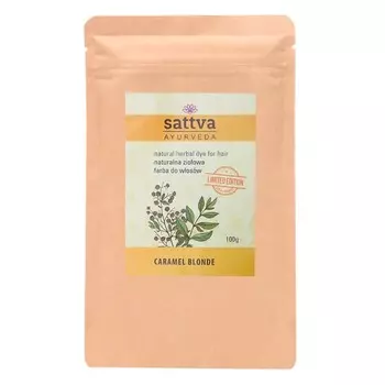 Satva Натуральная травяная краска для волос натуральная травяная краска для волос кармельный блонд Karmelowy Blond 100г Sattva