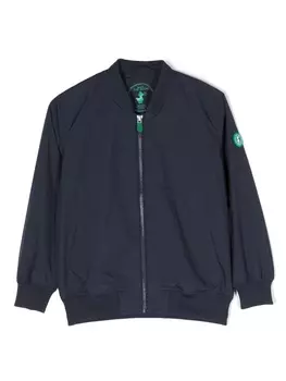 Save The Duck бомбер с нашивкой-логотипом, синий