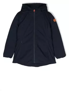 Save The Duck куртка с капюшоном и нашивкой-логотипом, синий