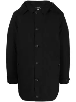 Save The Duck пальто с капюшоном и нашивкой-логотипом, черный