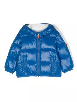 Save The Duck пуховик с нашивкой-логотипом, синий