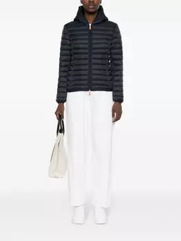 Save The Duck пуховик с нашивкой-логотипом, черный