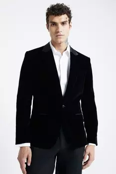 Sb1 бархатный смокинг River Island, черный