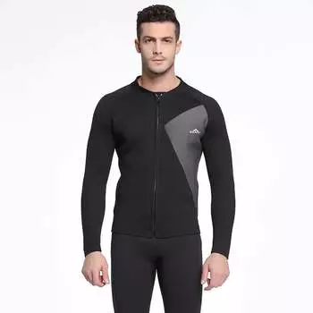 SBART 3 мм гидрокостюм морозостойкий купальник для подводного плавания и глубокого дайвинга сплит с длинными рукавами открытый костюм для серфинга для мужчин 1078 черный серый M