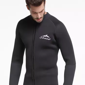 SBART 3 мм раздельный гидрокостюм с длинными рукавами, защита от солнца, теплый костюм медузы, костюм для серфинга, купальник для подводного плавания, черный XL