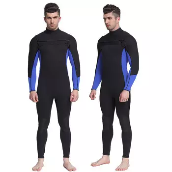 SBART цельные теплые мужские и женские брюки с длинными рукавами, гидрокостюм, костюм для серфинга MY030, горизонтальная молния, синий, черный, S-3XL